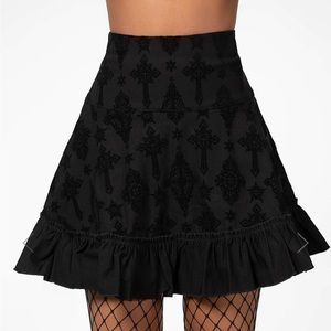 Killstar Amelia Flocked mini skirt, M